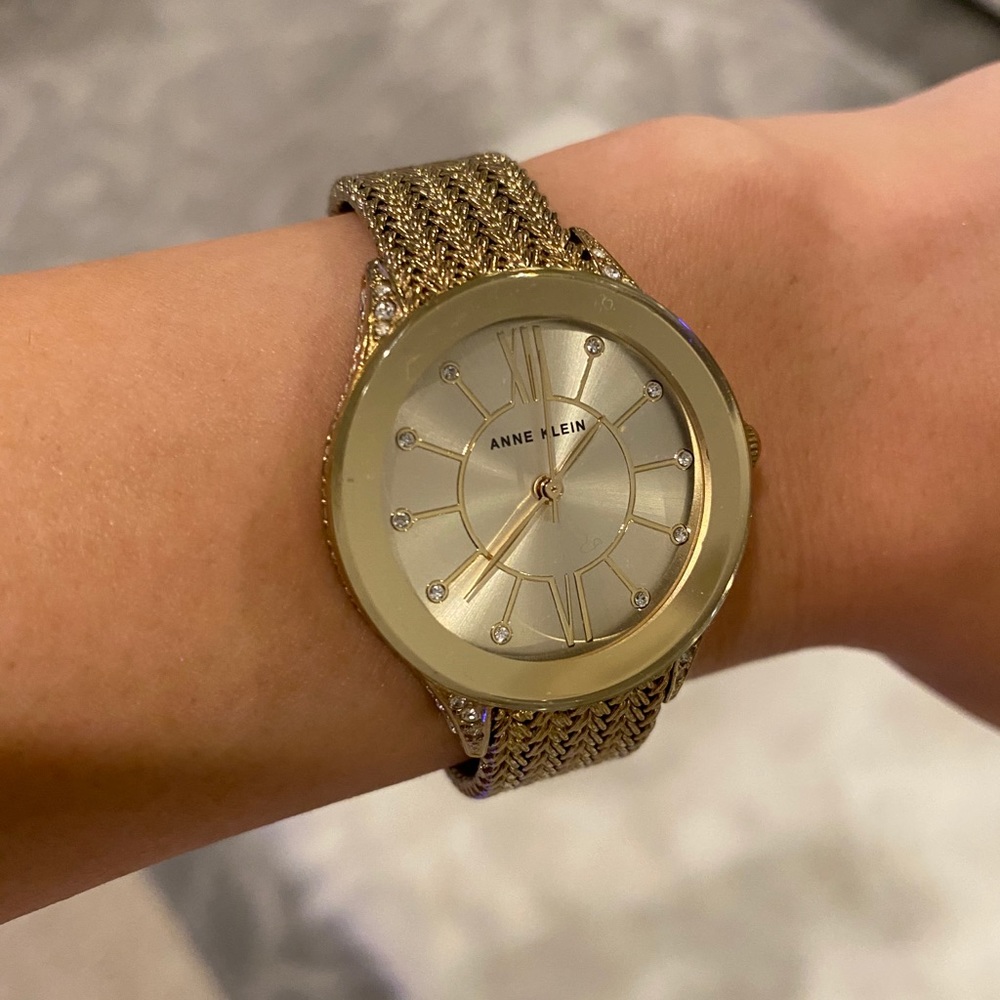 Anne Klein watch gold with diamonds